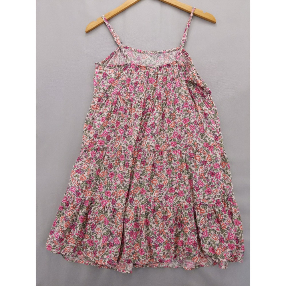 Old Navy Sundress Women S Pink Floral Tiered Sleeveless Adjustable Strap Pocket - Picture 5 of 8